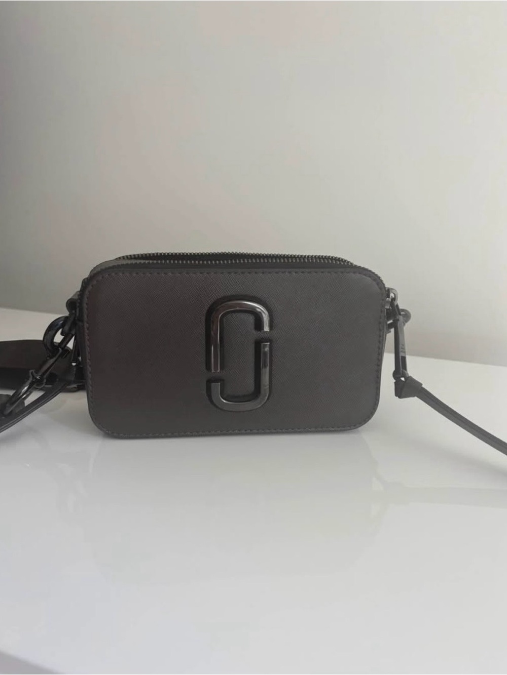 Marc Jacobs Snapshot Crossbody in Taupe with Gunmetal Hardware